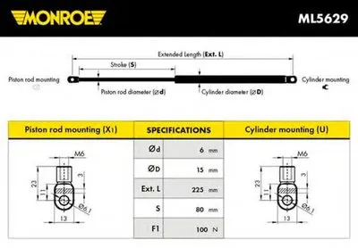 Газовая пружина, раздвижной стол MONROE купить