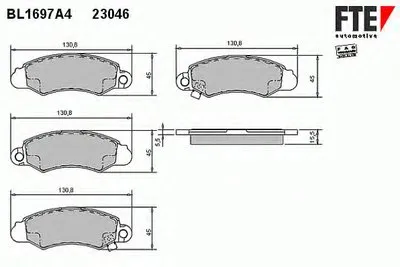 Комплект тормозных колодок, дисковый тормоз FTE купить