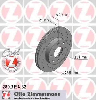 Тормозной диск SPORT BRAKE DISC COAT Z ZIMMERMANN купить