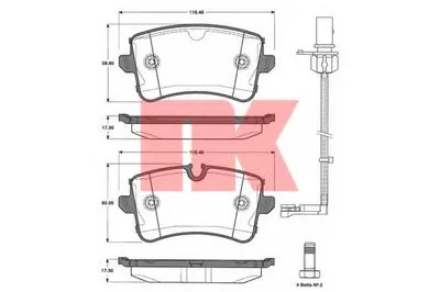 Комплект тормозных колодок, дисковый тормоз NK купить