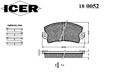 Комплект тормозных колодок, дисковый тормоз ICER купить