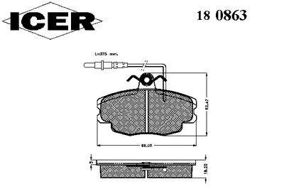 Комплект тормозных колодок, дисковый тормоз ICER купить