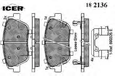 Комплект тормозных колодок, дисковый тормоз ICER купить