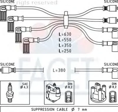 Комплект проводов зажигания FACET купить