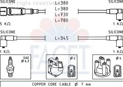 Комплект проводов зажигания FACET купить