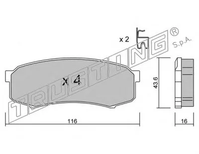 Комплект тормозных колодок, дисковый тормоз TRUSTING купить