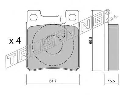 Комплект тормозных колодок, дисковый тормоз TRUSTING купить
