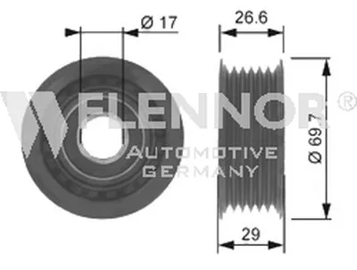 Паразитный / ведущий ролик, поликлиновой ремень FLENNOR купить