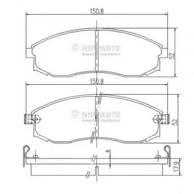 Комплект тормозных колодок, дисковый тормоз NIPPARTS купить