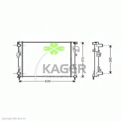 Радиатор, охлаждение двигателя KAGER купить