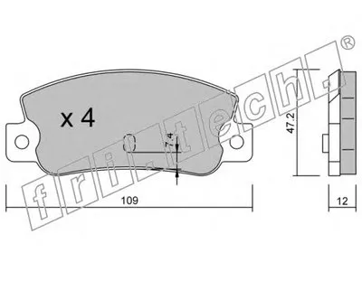 Комплект тормозных колодок, дисковый тормоз fri.tech. купить
