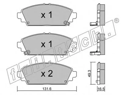 Комплект тормозных колодок, дисковый тормоз fri.tech. купить