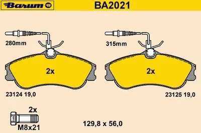 Комплект тормозных колодок, дисковый тормоз BARUM купить
