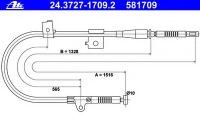 Трос, стояночная тормозная система ATE купить