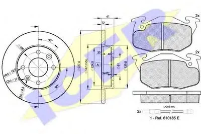 Комплект тормозов, дисковый тормозной механизм ICER купить