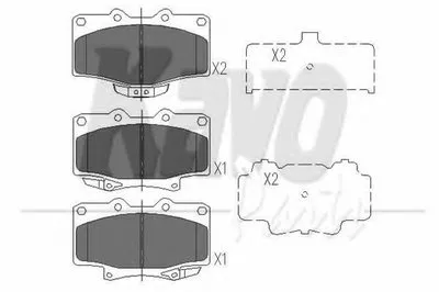 Комплект тормозных колодок, дисковый тормоз KAVO PARTS купить