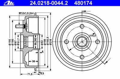Тормозной барабан ATE купить