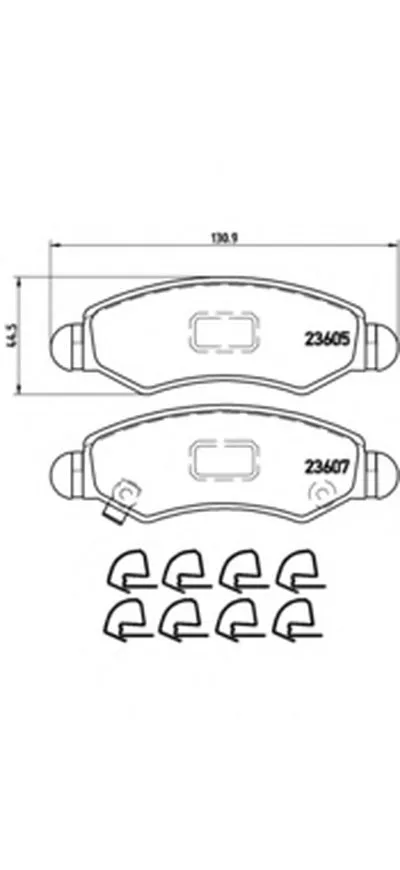 Комплект тормозных колодок, дисковый тормоз BREMBO купить