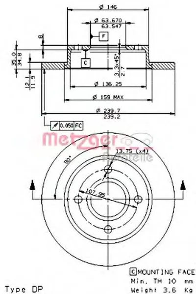 Тормозной диск AP METZGER купить