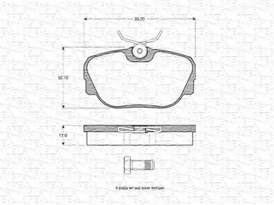 Комплект тормозных колодок, дисковый тормоз MAGNETI MARELLI купить