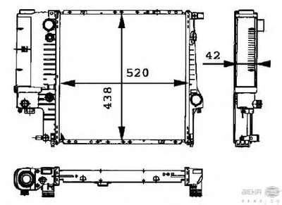 Радиатор, охлаждение двигателя BEHR HELLA SERVICE купить