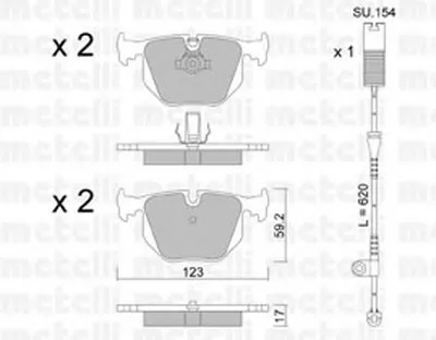 Комплект тормозных колодок, дисковый тормоз METELLI купить