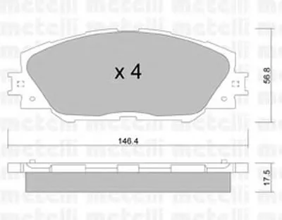Комплект тормозных колодок, дисковый тормоз METELLI купить