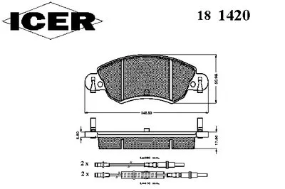 Комплект тормозных колодок, дисковый тормоз ICER купить