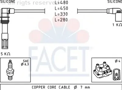 Комплект проводов зажигания FACET купить