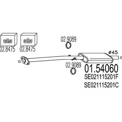 Средний глушитель выхлопных газов MTS купить
