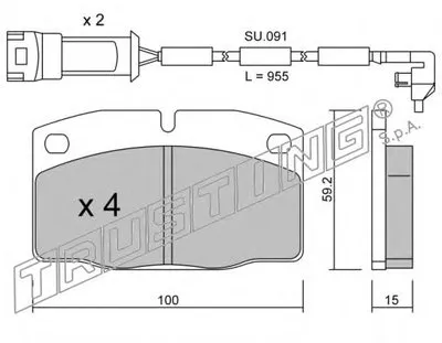 Комплект тормозных колодок, дисковый тормоз TRUSTING купить