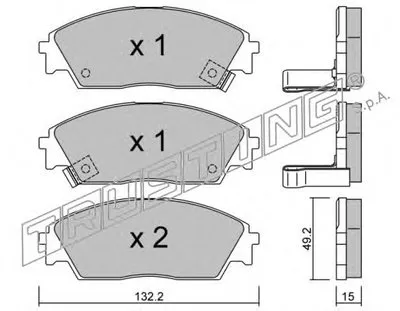 Комплект тормозных колодок, дисковый тормоз TRUSTING купить