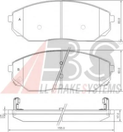 Комплект тормозных колодок, дисковый тормоз A.B.S. купить