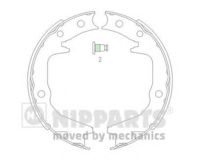 Комплект тормозных колодок, стояночная тормозная система-NIPPARTS-J3505039