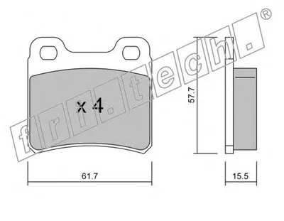 Комплект тормозных колодок, дисковый тормоз fri.tech. купить