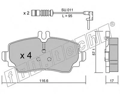 Комплект тормозных колодок, дисковый тормоз fri.tech. купить