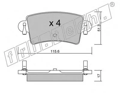 Комплект тормозных колодок, дисковый тормоз fri.tech. купить