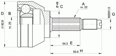 Шарнирный комплект, приводной вал SPIN OPEN PARTS купить