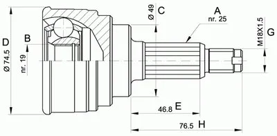 Шарнирный комплект, приводной вал SPIN OPEN PARTS купить