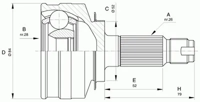Шарнирный комплект, приводной вал SPIN OPEN PARTS купить