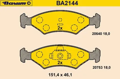 Комплект тормозных колодок, дисковый тормоз BARUM купить