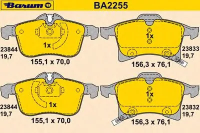 Комплект тормозных колодок, дисковый тормоз BARUM купить