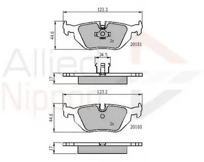 Комплект тормозных колодок, дисковый тормоз ANL Braking COMLINE купить