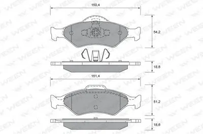 Комплект тормозных колодок, дисковый тормоз WEEN купить
