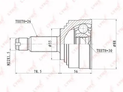 Шарнирный комплект, приводной вал LYNXauto купить