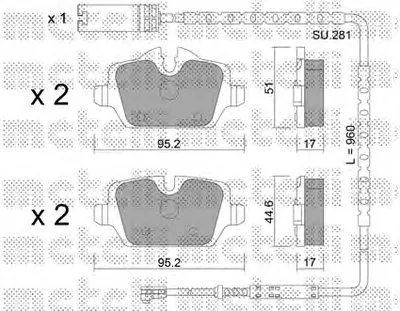 Комплект тормозных колодок, дисковый тормоз METELLI купить