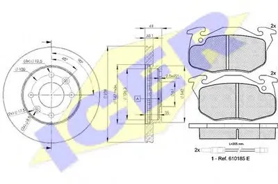 Комплект тормозов, дисковый тормозной механизм ICER купить