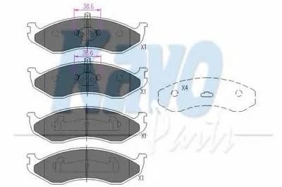 Комплект тормозных колодок, дисковый тормоз KAVO PARTS купить