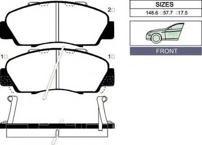 Комплект тормозных колодок, дисковый тормоз Front brake pads for HONDA/ACURA GOODWILL купить
