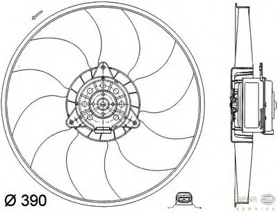 Вентилятор, охлаждение двигателя BEHR HELLA SERVICE HELLA купить